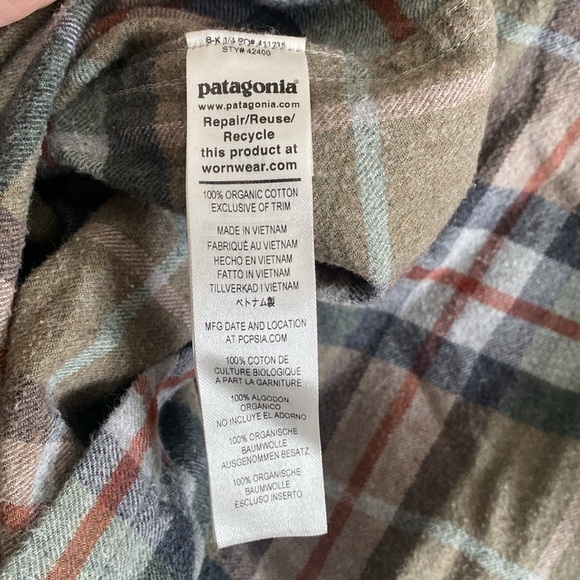 Patagonia Organic Cotton Plaid Button-Up Shirt Size S - Picture 5 of 5